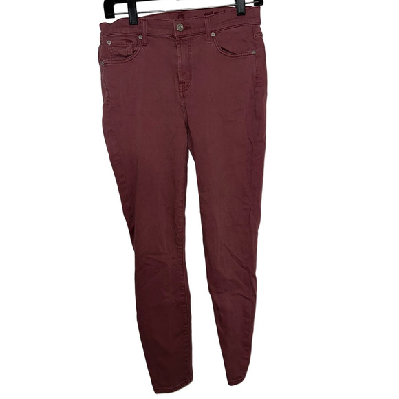 7 For All Mankind Rust Highrise Skinny Jeans Size 28 - Picture 1 of 4